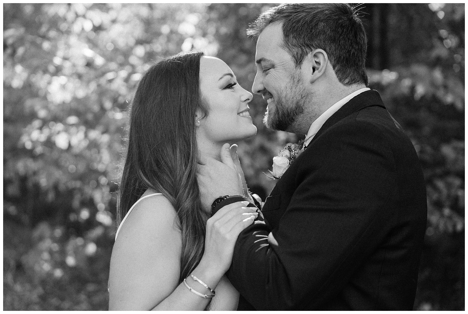 bride and groom portraits black and white