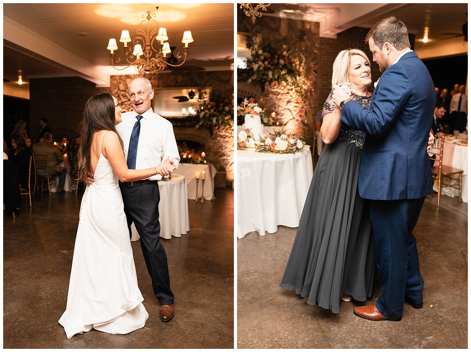 Dances with mom and dad at wedding